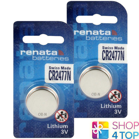 2 Renata Cr2477N Lithium Batteries 3V Cell Coin Button Swiss Made Exp 2030 NEW