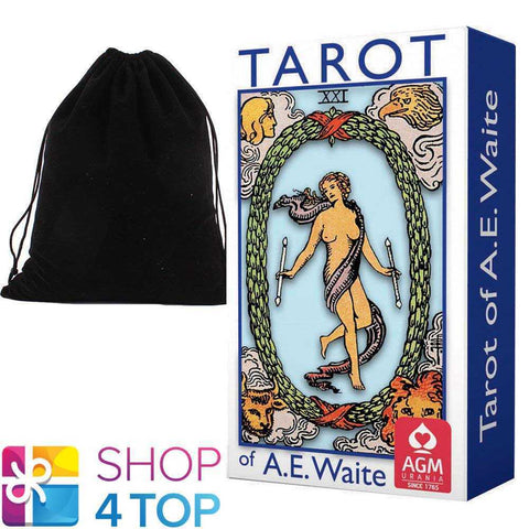 Tarot Of Ae Waite Standard Deck Blue Edition Rosy Cross Agm With Velvet Bag NEW