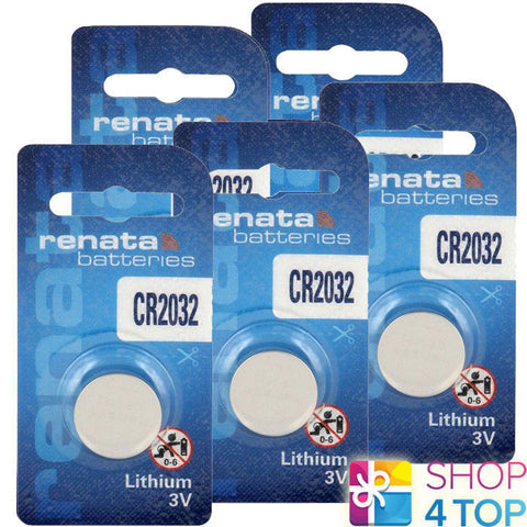 5x Renata CR2032 3V Lithium Coin Cell Batteries DL2032 Swiss Made