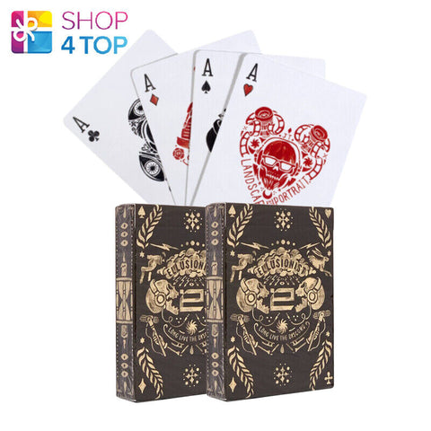 2 Discord Playing Cards Decks Ellusionist Magic Tricks High Quality Black NEW