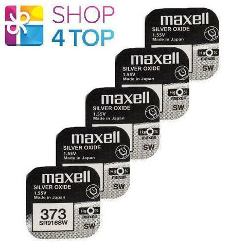 5x Maxell 373 SR916SW Silver Oxide 1.55V Watch Batteries Japan Made
