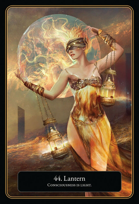 The Lantern Oracle Card Deck by Angelina Mirabito Blue Angel + Velvet Bag