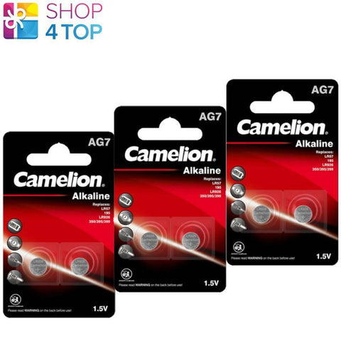 6x Camelion LR927 AG7 395 1.5V Alkaline Button Cell Batteries No Mercury