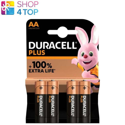 4 Duracell Plus Aa Lr6 Alkaline Batteries Mn1500 1.5V Mignon Exp 2032 4Bl NEW