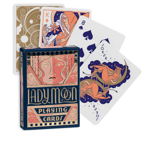 2 Lady Moon Decks Playing Cards Art Of Play Magic Tricks Poker USa Goddess NEW