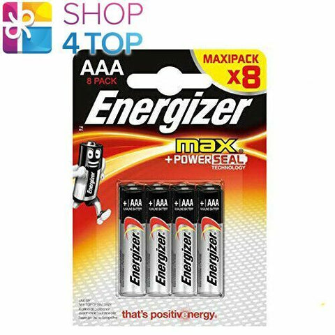 8x Energizer Max AAA LR03 Alkaline Batteries 1.5V Long Lasting Power
