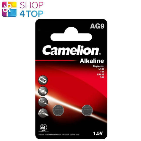 2x Camelion LR936 AG9 394 1.5V Alkaline Button Cell Batteries