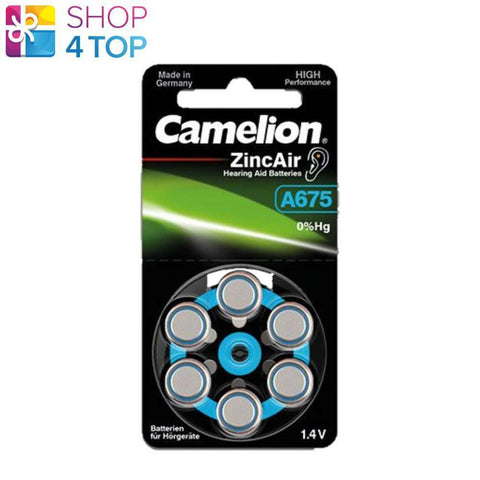 6 Camelion Size 675 Hearing Aid Batteries A675 Da675 Zl675 1.4V Zinc 6Bl 2025