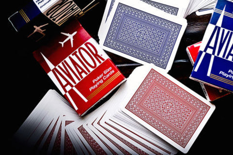 12 Decks Aviator Standard Index Playing Cards 6 Red 6 Blue Sealed Box USpcc NEW