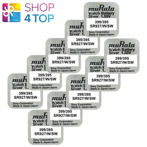 10x Murata 395 SR927SW 1.55V Silver Oxide Watch Batteries Made in Japan