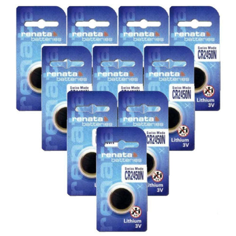 10x Renata CR2450N 3V Lithium Coin Cell Batteries Swiss Made