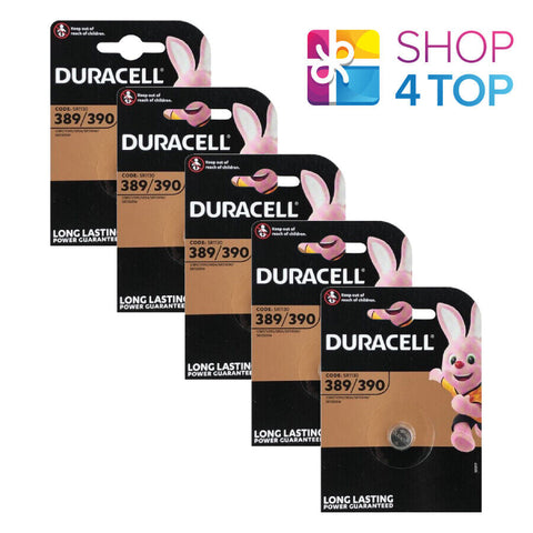 5 Duracell 389 390 Batteries Silver Sr1130W 1.55V Watch Battery NEW
