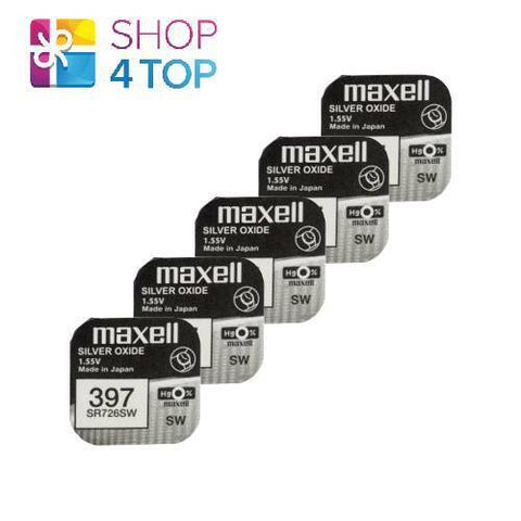 5 Maxell 397 396 Sr726Sw Batteries Silver 1.55V Watch Battery NEW
