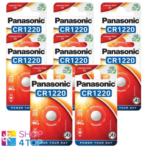 8 Panasonic Cr1220 Lithium Battery 3V Cell Coin Button 1Bl Blister Exp 2031 NEW