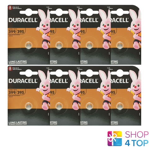8 Duracell 395 399 Sr927Sw Batteries Silver Oxide 1.5V Watch NEW