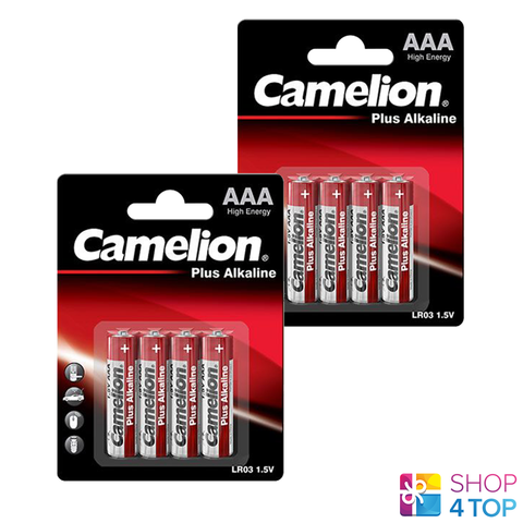 8 Camelion Aaa Plus Alkaline Batteries Lr03 Mn2400 Am4 E92 1.5V 4Bl NEW