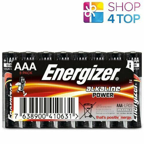 8x Energizer AAA Alkaline Power 1.5V LR03 E92 Batteries Bulk Pack