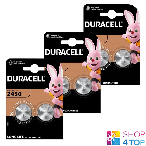 6 Duracell Cr2450 Lithium Batteries 3V Coin Cell Dl2450 Br2450 Exp 2033 2Bl NEW