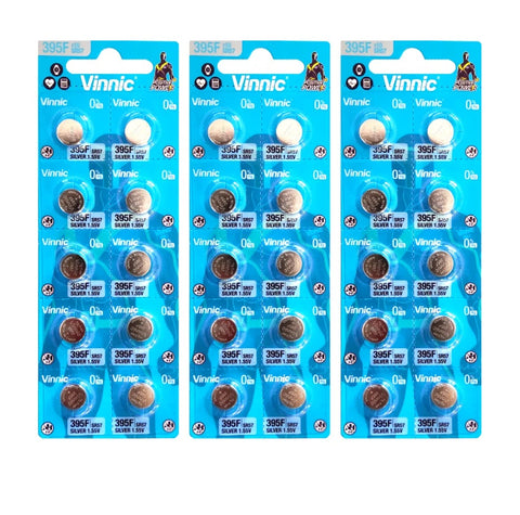 30x Vinnic 395 SR57 SR927SW 1.55V Silver Oxide Watch Batteries