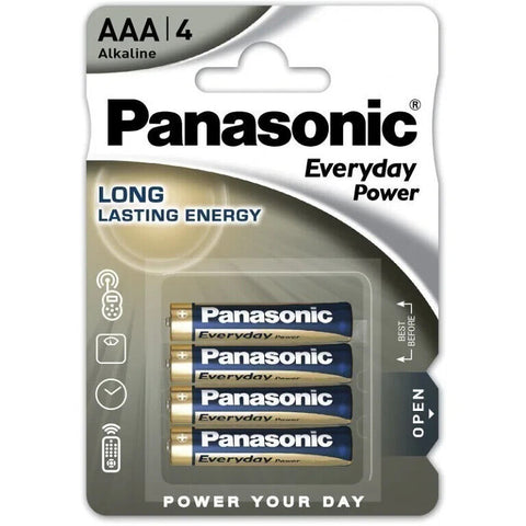 4 Panasonic Everyday Power Aaa Lr03 Alkaline Batteries 1.5V E92 4Bl Exp 2031