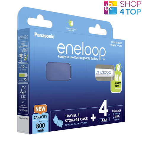 Eneloop AAA 800mAh (BK-4MCDEC4BE) rechargeable batteries 4 pcs. and storage case