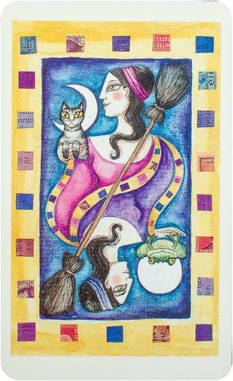 Modern Wiccan Box of Spells Card Deck & Guide Book Set with Velvet Bag