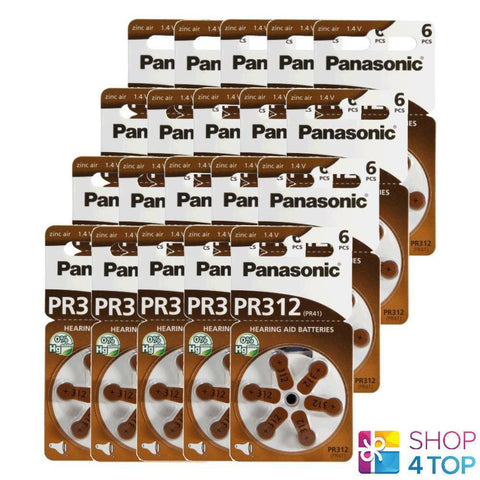 120 Panasonic Size 312 Pr41 Hearing Aid Batteries 1.4V Zinc Air No Mercury 2025