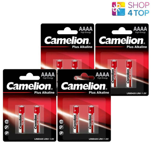 8 Camelion Aaaa Plus Alkaline Batteries Lr8D425 Lr61 1.5V Mn2500 E96 580Mah NEW