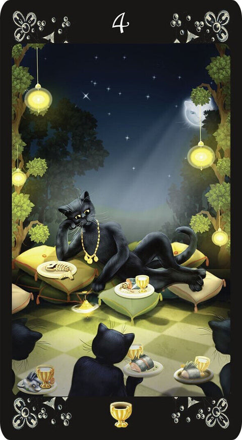Black Cats Tarot Deck 78 Cards Lo Scarabeo with Velvet Bag Rider-Waite