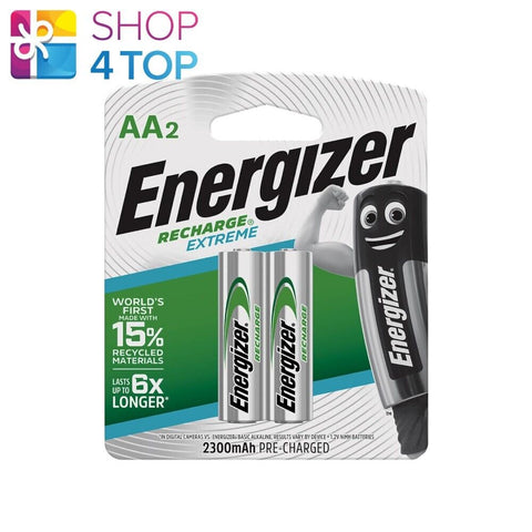 2x Energizer Recharge Extreme AA NiMH 2300mAh Rechargeable Batteries