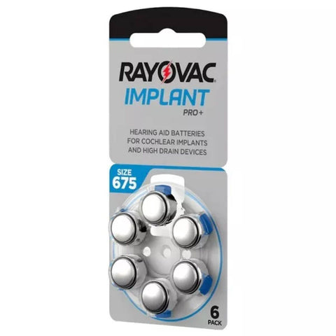 6x Rayovac Implant Pro Size 675 Mf Pr44 Batteries Hearing Aid Cochlear Implants