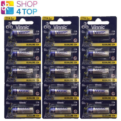 15 Vinnic Alkaline 27A Batteries 12V L828F El-812 El812 G27A L828 Exp 2028 NEW