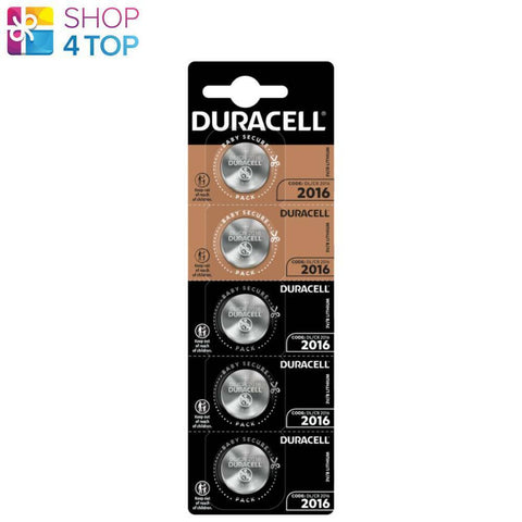 5 Duracell Cr2016 Lithium Batteries 3V Cell 5Bl Ecr2016 Dl2016 Exp 2030 NEW