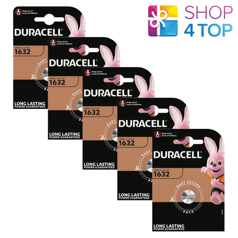 5 Duracell Cr1632 Batteries Lithium 3V Coin Cell Button Dl1632 1Bl Exp 2033 NEW