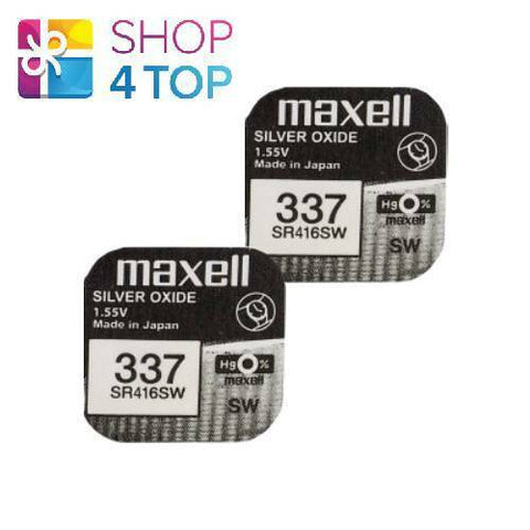 2x Maxell 337 SR416SW 1.55V Silver Oxide Watch Batteries Made in Japan