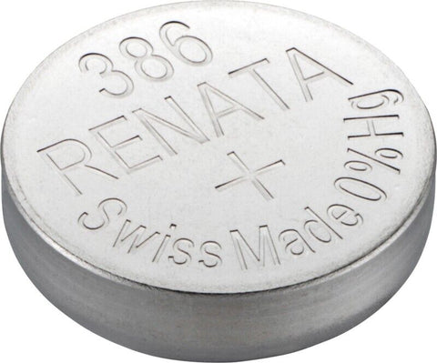 2 Renata 386 Sr43W Cell Batteries Silver Button 1.55V Watch Swiss Made