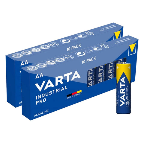 20x Varta Industrial AA Alkaline Batteries 1.5V LR6 R6 MN1500 E91