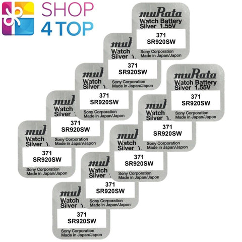 10x Murata 371 SR920SW 1.55V Silver Oxide Watch Batteries Made in Japan