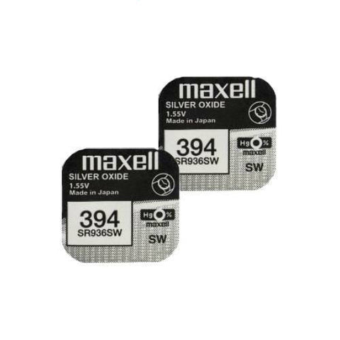 2x Maxell 394 380 SR936SW Silver Oxide 1.55V Watch Batteries