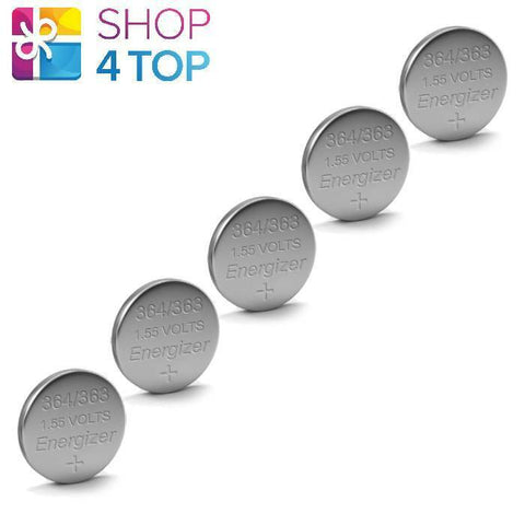 5 Energizer 364 363 Sr621Sw Batteries Silver 1.55V Watch Battery Exp 2028 NEW