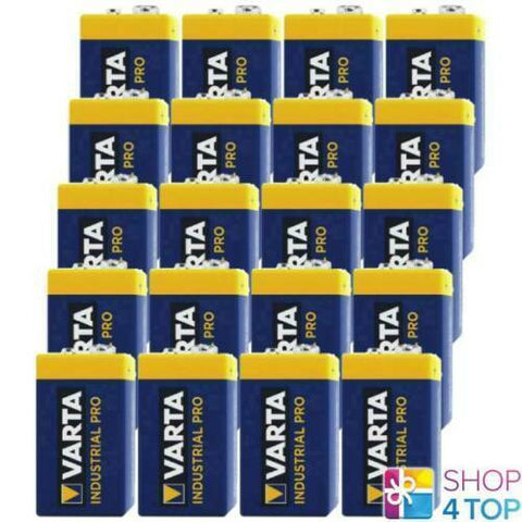 20x Varta Industrial Pro 9V Alkaline Batteries 6LR61 MN1604 Smoke Alarm