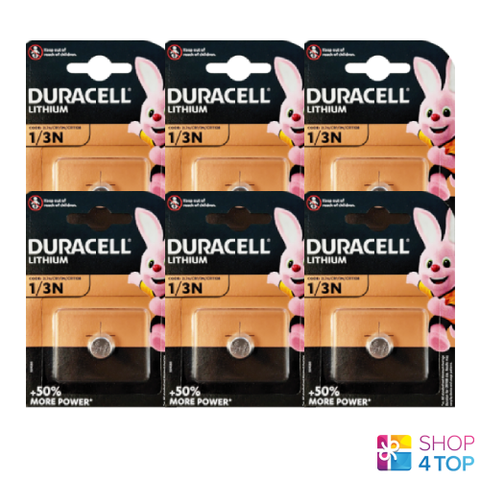 6x Duracell 1/3N 2L76 Lithium 3V Battery CR1/3N CR11108 DL1/3N