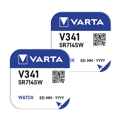 2 Varta 341 Sr714Sw Batteries Silver 1.55V Watch Coin Cell Expiration 2024 11