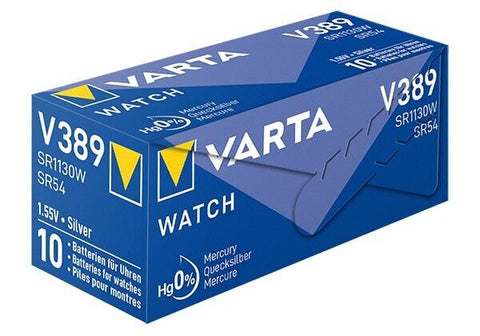 5x Varta 389 SR54 1.55V Silver Oxide Button Cell Watch Batteries
