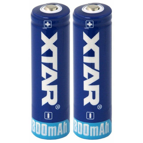 4x XTAR 14500 AA 3.7V Li-Ion 800mAh Protected Rechargeable Batteries