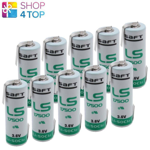 10x Saft LS17500 3.6V 3600mAh Li-SOCl2 Lithium Battery Z Tabs Made France