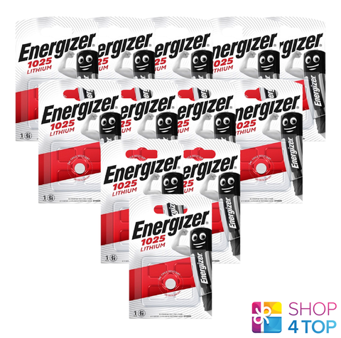 12 Energizer Cr1025 Lithium Battery 3V Cell Coin Button Exp 2034 NEW