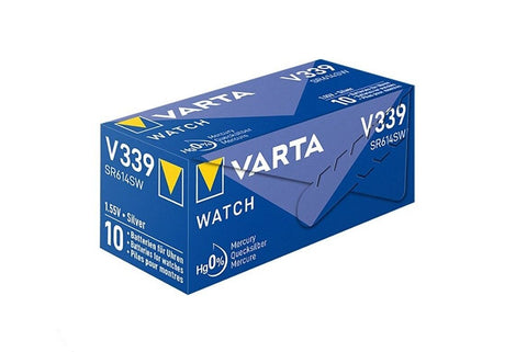 5x Varta 339 SR614SW Silver Oxide 1.55V Watch Button Cell Batteries