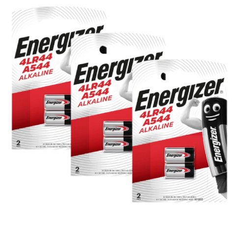 6x Energizer 4LR44 A544 6V Alkaline Batteries for Cameras & Devices