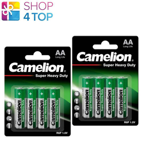 8x Camelion AA 1.5V Super Heavy Duty Zinc-Carbon Long Life Batteries